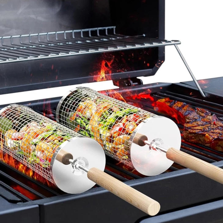 Rolling Grill Basket