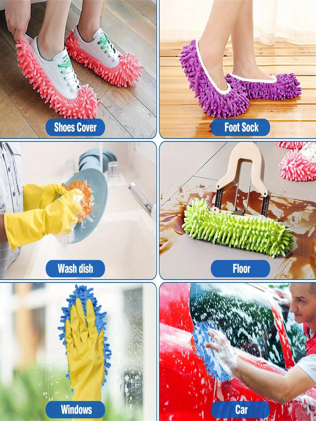 Mop Slippers Shoes 5 Pairs